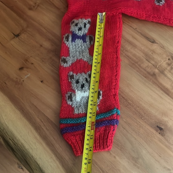 Made with Love by Mother Vintage Wool Teddy Bear Chunky Sweater size small - Picture 6 of 8